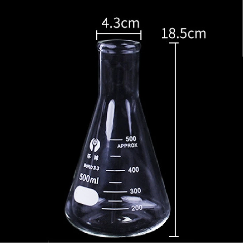 250/500/100 ml Steklene Težki Steni Ozka Usta Erlenmeyer Bučke s Težka Platišča za Laboratorij za Kemijske Oprema