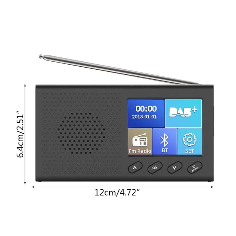 Prenosni DAB Sprejemnik FM-Radio, Bluetooth 4.2 Predvajalnik Glasbe 3,5 mm Stereo Izhod