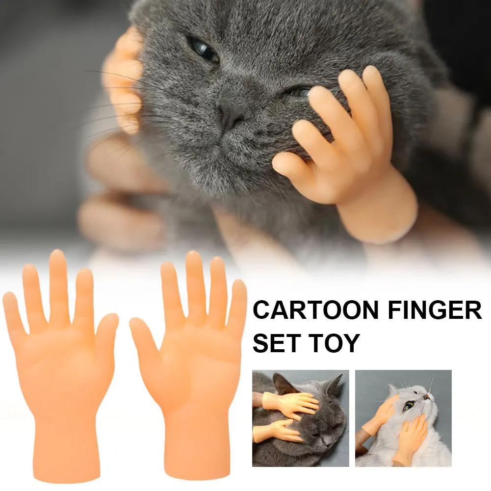 2pcs Drobne Roke Prst Lutke Drobne Roke Mini Prst Pes, Mačka Masaža Lutkovno Ročno z Levo roko in Desno Roke