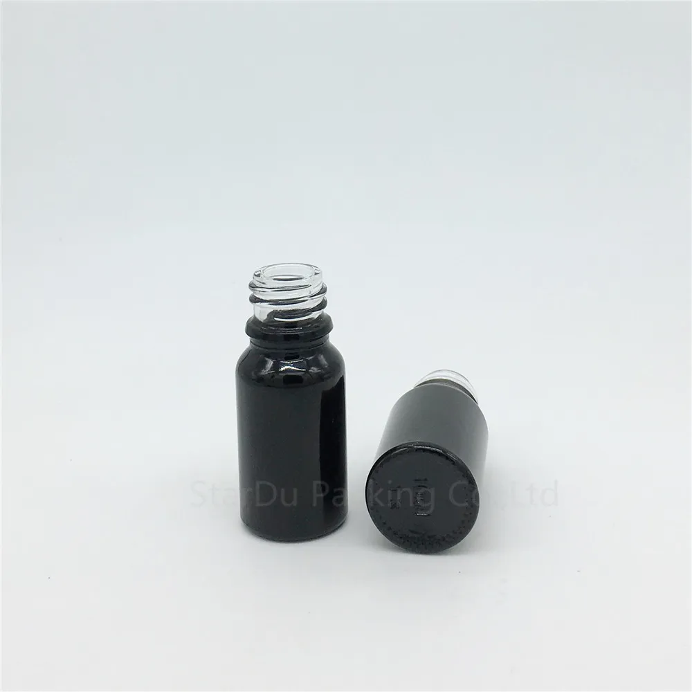600pcs/10 ml veliko prazno črno steklo eterično olje, steklenica s prirejanjem očitno kapalko, 10CC steklene stekleničke parfuma
