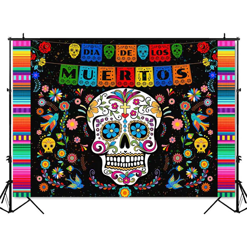 Fotografija ozadje dan mrtvih sladkorja lobanje photo booth ozadju obleko gor stranka dekoracijo Dia DE Los Muertos dobave