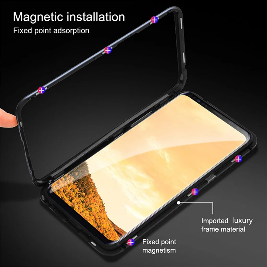 Carprie Telefon Vrečko Za Samsung S10 6.1 palčni Magnetni Absorpcije Kovin Odbijača Stekla Primeru Zajema 19Feb27