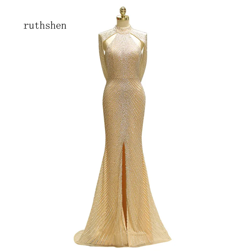 Ruthshen Odsevno Obleko Seksi Režejo morska deklica Slog Formalno Večerne Obleke De Soiree Večerne Obleke za Posebne Priložnosti Obleke