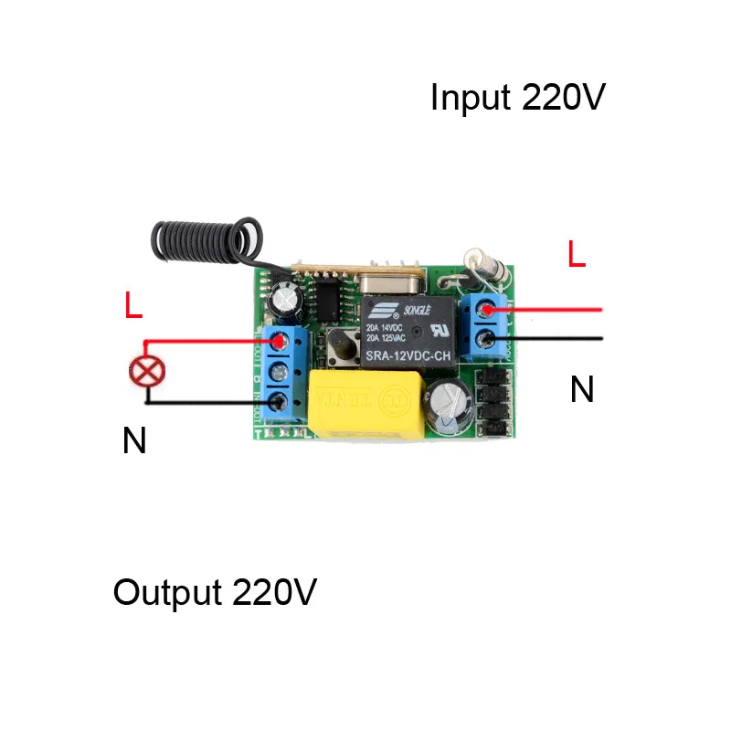 220V Sprejemnik&Oddajnika RF Brezžična Mini Daljinskim upravljalnikom Preklopite 1CH Interruptor 10A Lahka Svetilka LED SMD