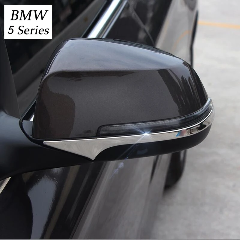 2pcs iz Nerjavečega jekla Rearview mirror dekorativni trakovi Avto styling Zunanjosti nalepke za BMW 5 7 Series 5GT F10 F18 F01 F07 E60
