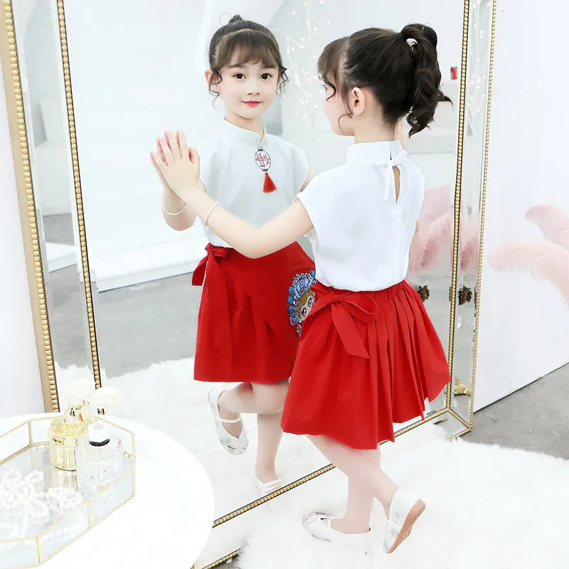 Kitajski Peking Opera Poletje Otroci Dekle Lepota Oblačila Sklop Girls Moda Obleko Določa Otroci Kitajska Oblikovalec Otroci Oblačila