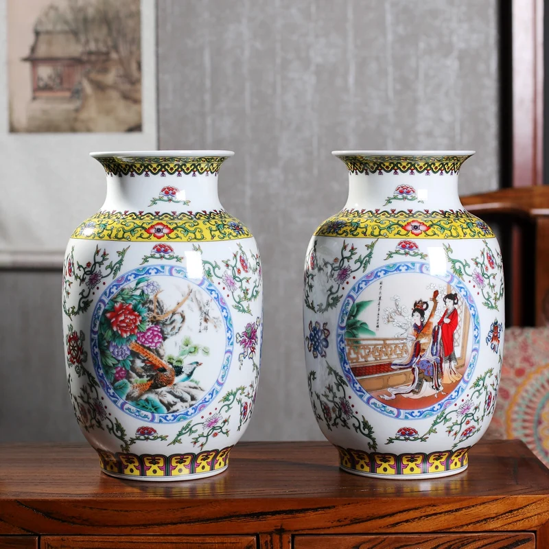 Jingdezhen velike keramične vaze z lepoto dekoracijo Kitajski stil dekoracijo doma dnevna soba cvetlični aranžma spalnica vaze