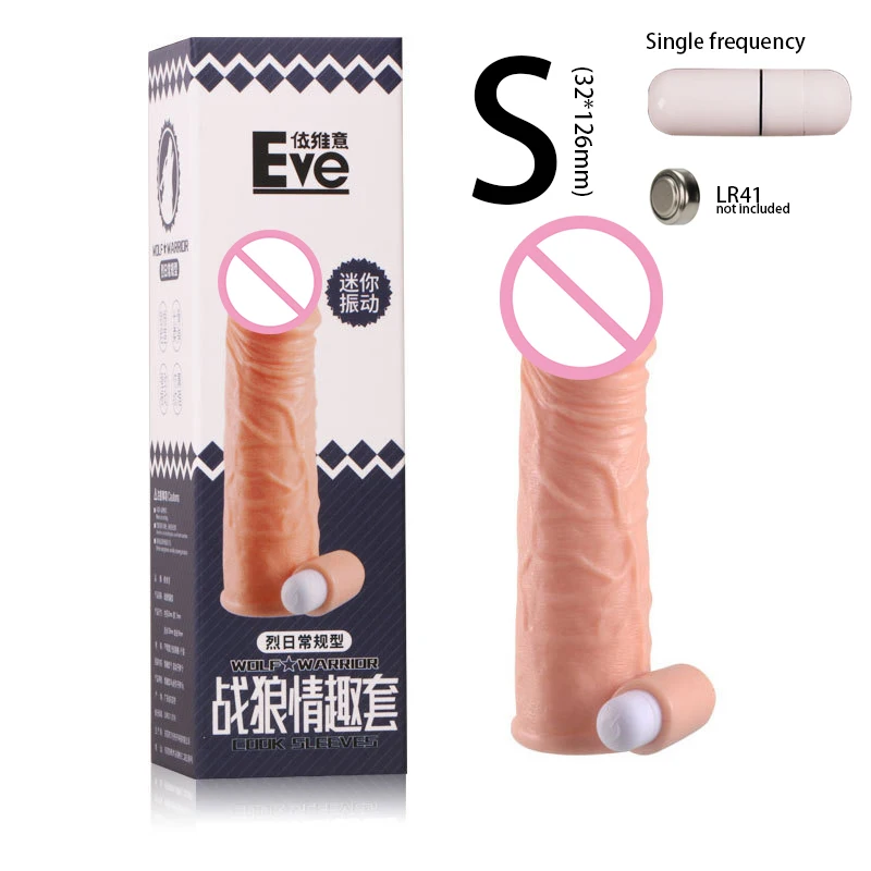 Človek Nuo z vibriranjem Realističen Dildo Kondom Večkratno uporabo Penis Rokav Širitve Kondomi Moških Petelin Extender Spolnih Igrač za Moške L35