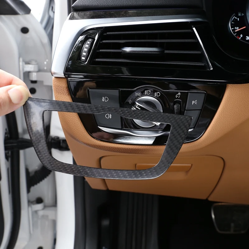 Avto Pravi Ogljikovih Vlaken Notranje zadeve Smerniki Okvir Trim Stikalo Dodatki za -BMW-je Serije 5 G30 G31 2018 2019