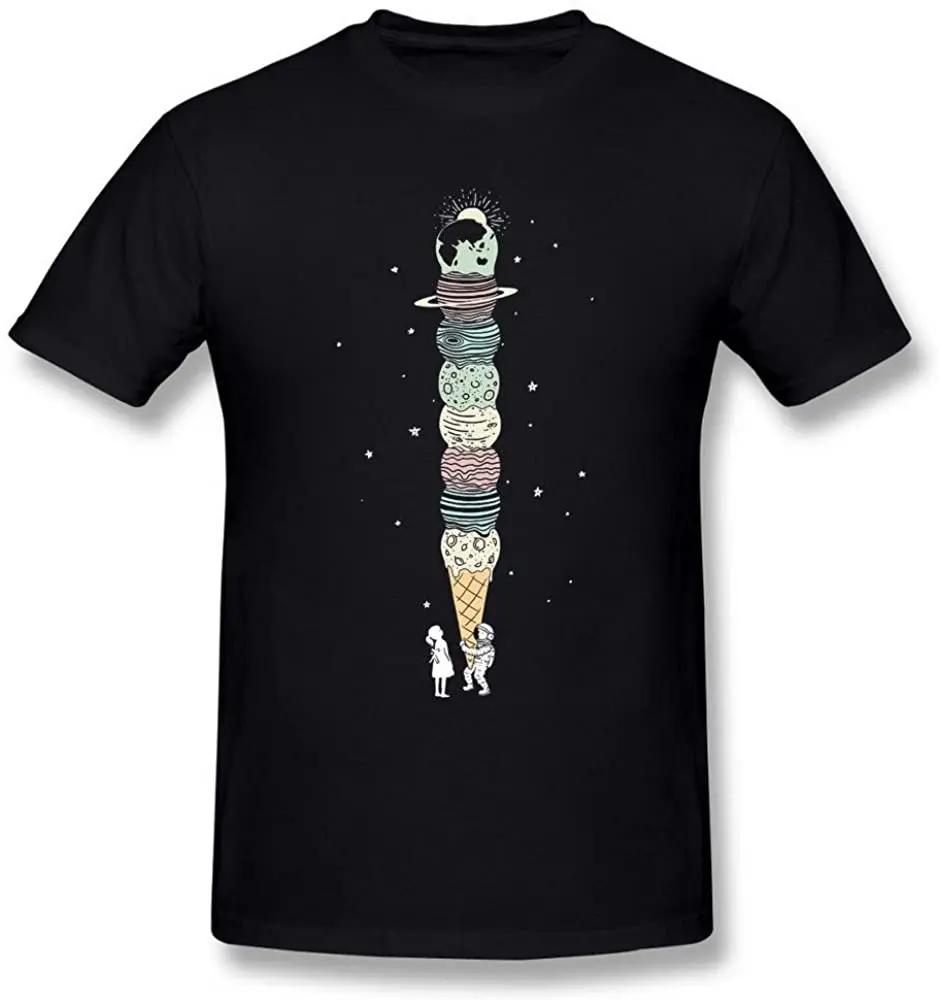 Moške Astronavt Luna Steklene Drobce Black T-Shirt Novih Turistov Poleti Hladen Moški Tee Dihanje Vse Bombaža, Kratek Rokav T Shirt