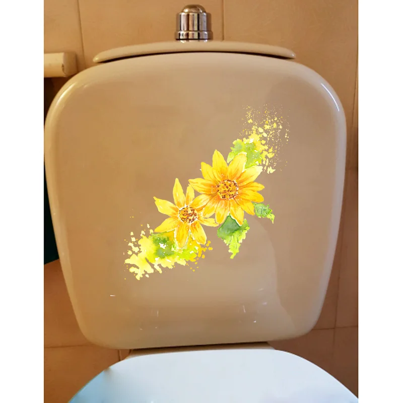 ZTTZDY 22*ZA 22,7 CM Akvarel Rumena Chrysanthemum Wc Nalepke Doma Dekor Sobe vinilna T2-0556