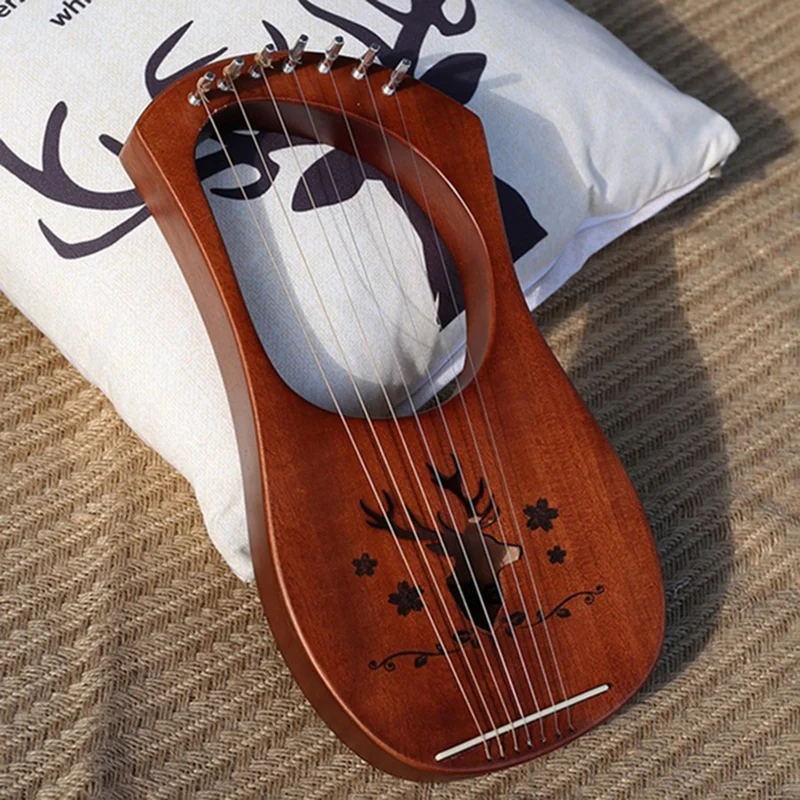 7-String Liro Harfo Mahagoni Trdne Lesene, Kovinske Strune Strunska Glasbila