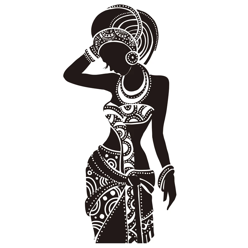 Lepa Črna Ženska Stenske Nalepke, Vinilne Umetnost Plakata Nalepke Afriška Ženska, Stene Decals Je Doma Dekor