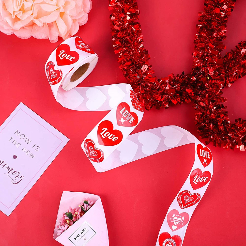 500pcs Valentinovo Nalepke Darila Polje Oznake Dekor Candy Bag Pečatne Nalepke, Poročna Vabila Nalepke Papir, Samolepilne Etikete
