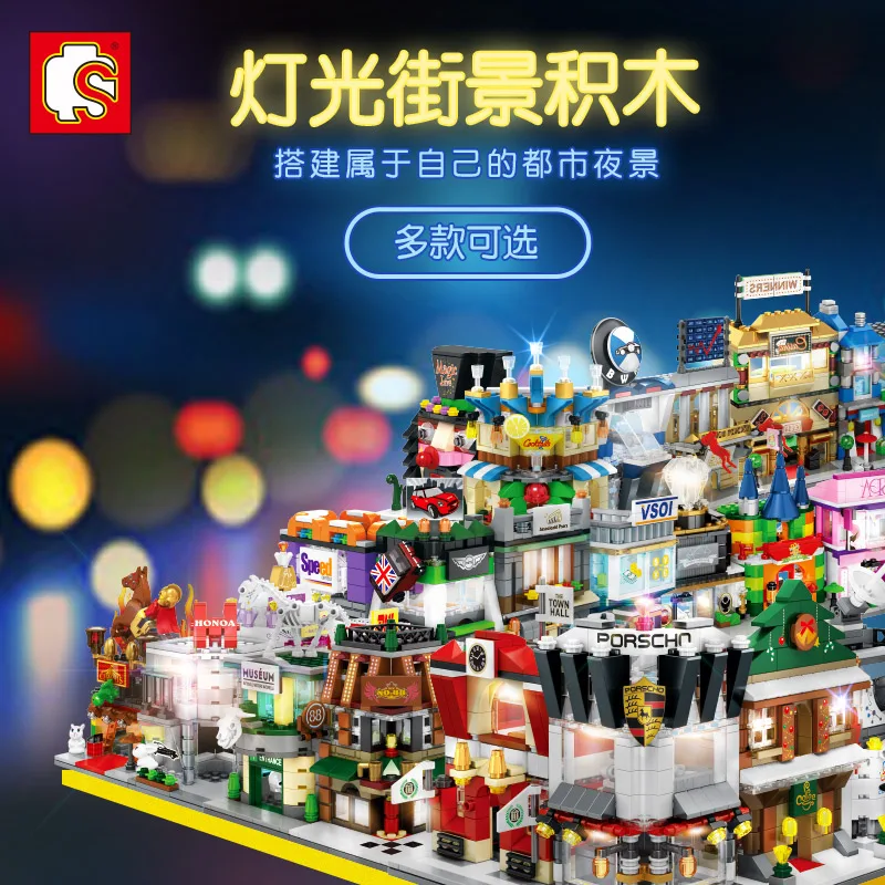 490Pcs Mini Street gradniki Igrače Za Otroke Kitajski Stil Trgovina Model Otroke DIY Ustvarjalna Igrača Združljiv Z Legoed Mesto
