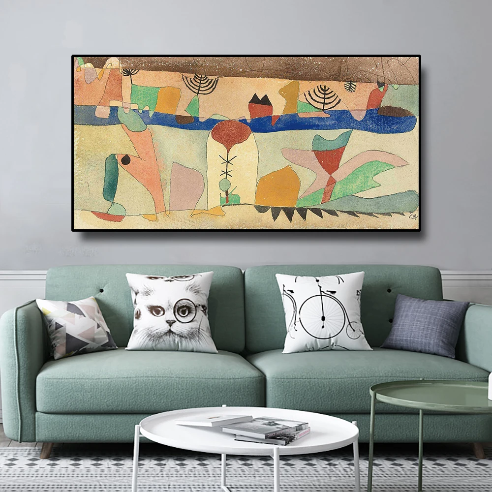 Laeacco Paul Klee Abstraktna Umetnost Stenske Slike, Plakati in fotografije Platno Slikarstvo za dnevno Sobo, Spalnica Doma Dekor Umetnine