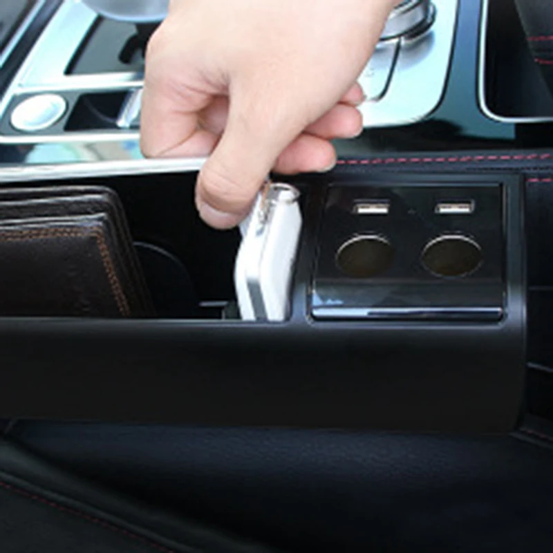 Avto Režejo Žep Sedež Prostor za Shranjevanje polnilno Postajo Polje z USB Charge Nosilec za Telefon, Multi-Funkcijo za Avto/reže za Kartico/Pijača