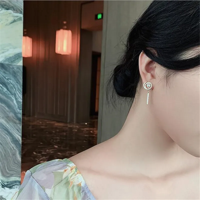 Visoka Kakovost Geometrijske Kristalno Pearl Uhani Romantično Poroko Gold Uhani za Ženske, Modni Nakit Ženske