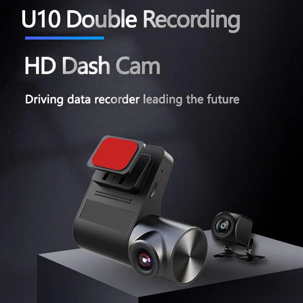 U10 Dash Cam, WiFi, GPS, Dash, Kamera spredaj in zadaj Mini Hidde full HD 720P Super Night Vision DVR 270 Vrtenja Parkirišče Monitor