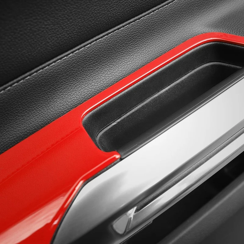 Vrata Ročaj Okno Dvigalo Gumb Dekoracijo Okvir Trim za Ford Mustang 2016 2017(Rdeča)