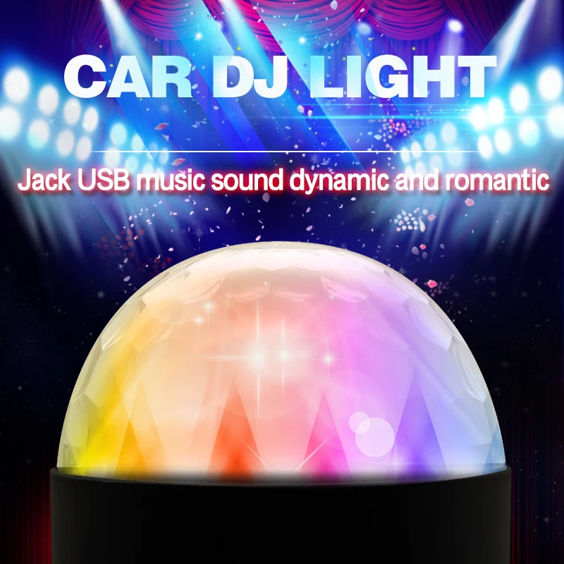 1 Kos 6W zvočni nadzor RGB Glasbe ritem aktivira DJ disco učinkov fazi cigar lažji mini LED avto dekoracijo lučka Auto lučka