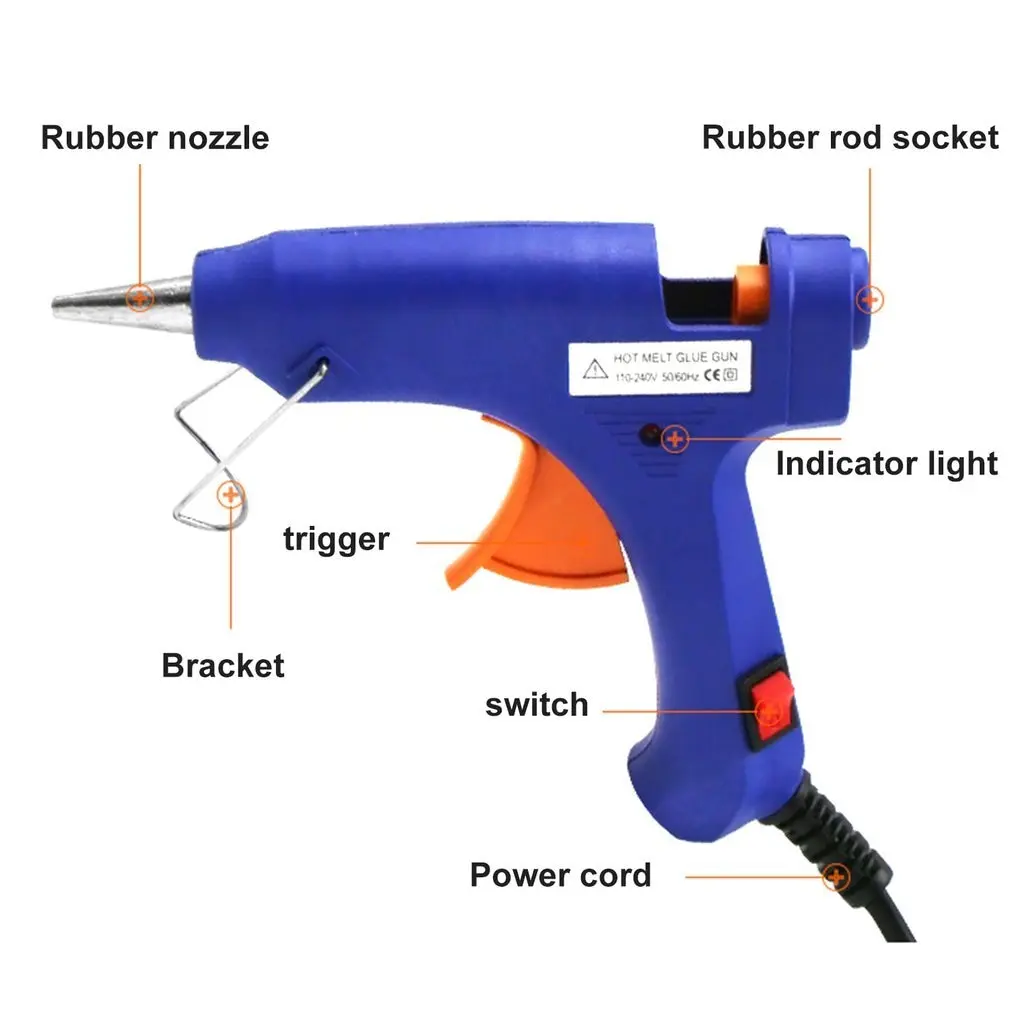 20W Mini termoplastična Lepila Pištolo, Primerno Za DIY ročna obdelava Obrti Projektov, Tesnilni In Hitro Vsakodnevno Popravila