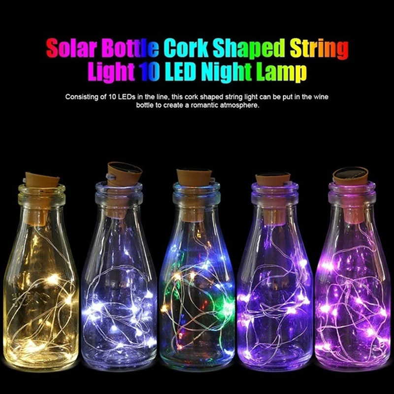 Sončna Energija Vinske Steklenice Osvetlitev LED Strune Bakrene Žice Doma Stranka Dekoracijo