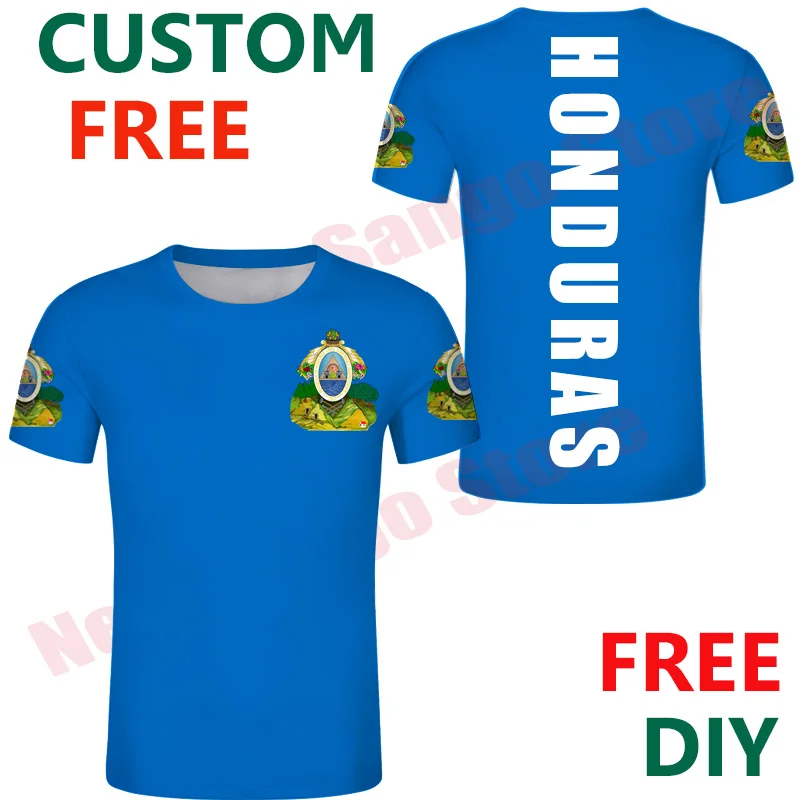 HONDURAS t shirt diy prosto po meri človeka ime, število t-shirt narod zastav hn državi tiskanja Honduras španski oblačila
