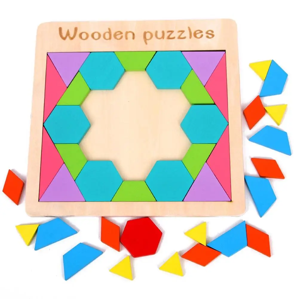 Otroci Geometrijske Tangram Gradnik Sestavljanke Barve Spoznavanja Izobraževanje Igrača Večnamensko tangram gradnik puzzle