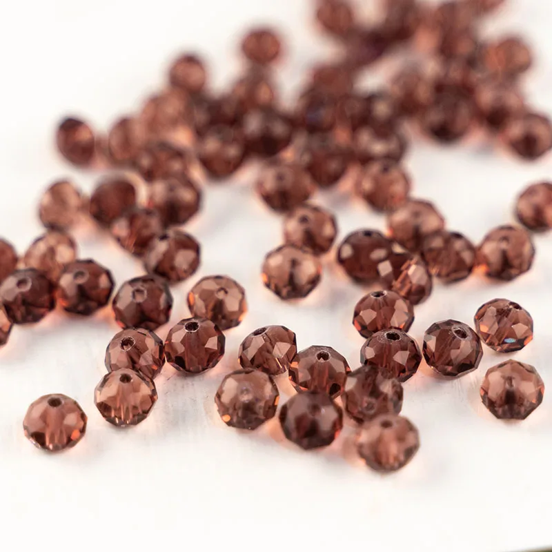 MH češkega stekla semena kroglice pregleden rjavi stekleni biseri 6*8 mm 30pcs Avstrijski cut kristalno steklene kroglice za nakit, DIY, zaradi česar