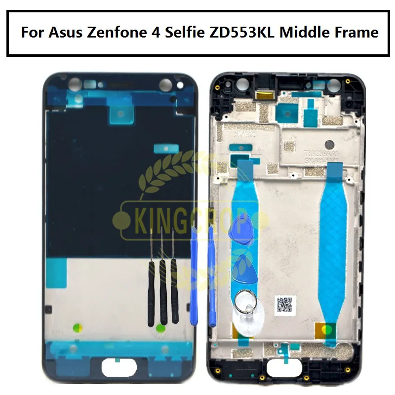 Novo Črno Sredini Okvirja Zamenjava Za Asus Zenfone 4 Selfie ZD553KL Ploščo Plošča Šasije Stanovanj Brezplačna dostava+orodja