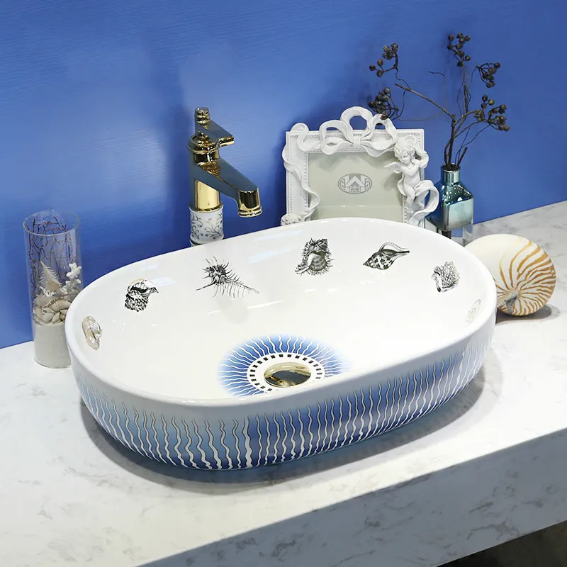 Jingdezhen Bazena, porcelana keramični Umivalnik, Keramični Gospodinjski Umivalnik, Wc školjko Bazena, Evropski Stil Umetnosti kopalnica korita