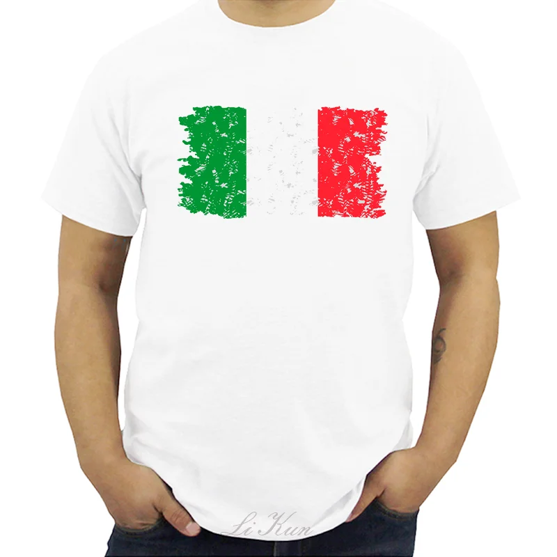 Nova Evropska Moda Italija Nacionalno Zastavo Nostalgično Design Moške majice Priložnostne Kratkimi Rokavi Moški Oblačila