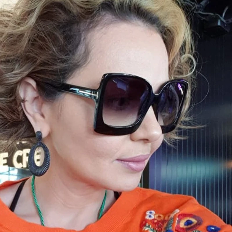 Ženska Prevelik sončna Očala blagovne Znamke Oblikovalec Plastike Ženski Velik Okvir Gradient sončna Očala UV400 Moda 2020 gafas de sol mujer