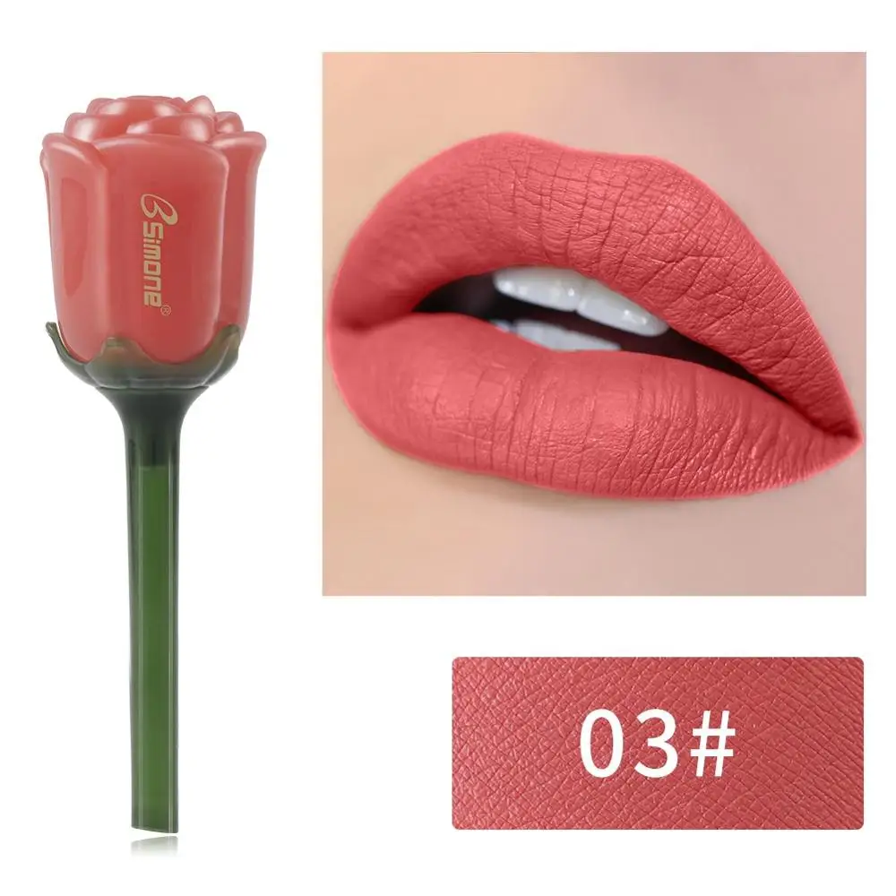 Rose Mat Ustnice Glaze Vlažilne Nepremočljiva Non-stick Pokal Žamet Šminka, Lip Gloss