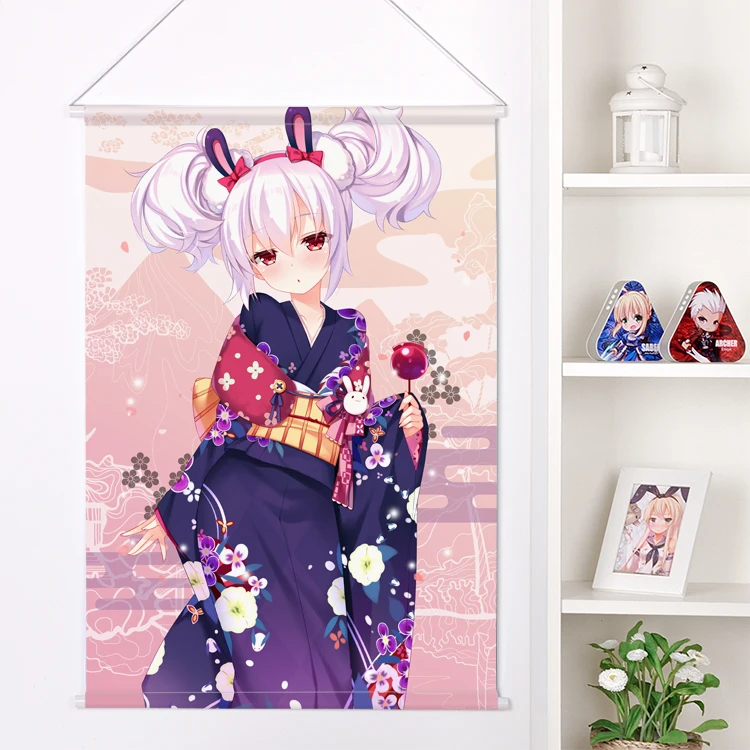 Ravno Novi Japonski Anime Risanke Azur Lane Breskev Kožo Žametno Steno, Se Pomaknite Poster Tiskanje