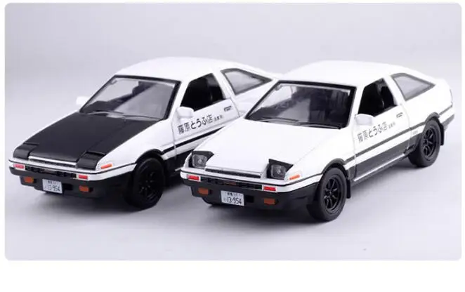 Novo MINITIAL AE86 1:28 Zlitine Modela Avtomobila Anime Risanke Hitro Besno Z Potegnite Nazaj, Zvoka, Svetlobe, Fant Igrače
