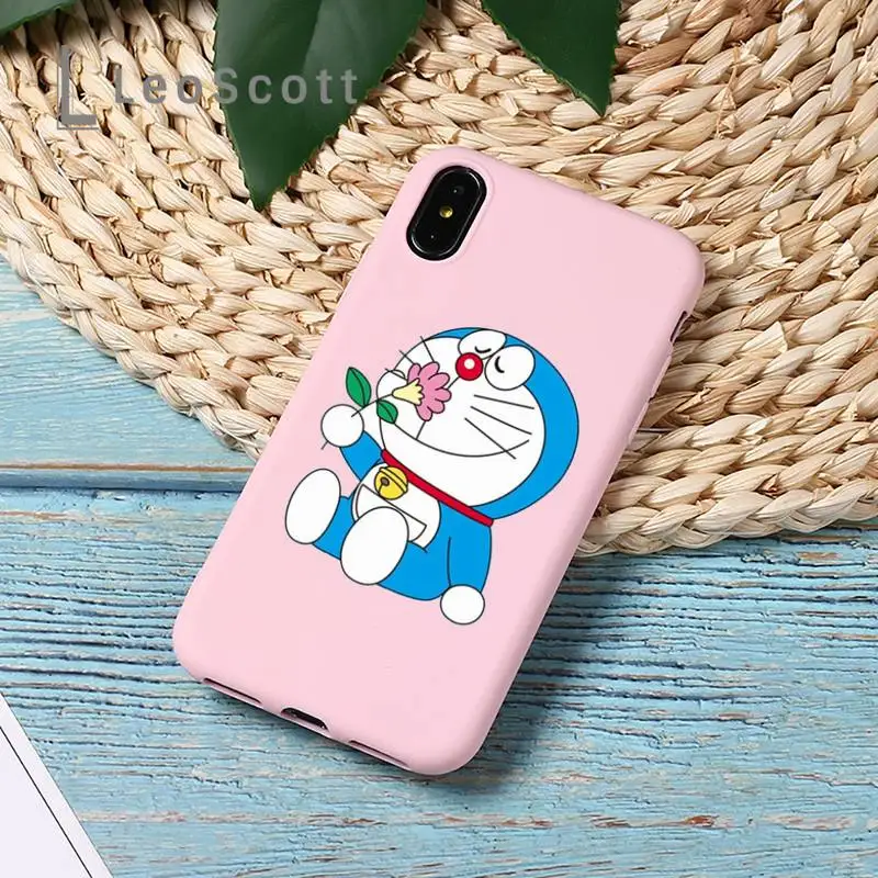 Doraemon Risanka robot lep mačka Telefon Primeru Candy Barve za iPhone 11 12 mini pro XS MAX 8 7 6 6S Plus X 5S SE 2020 XR