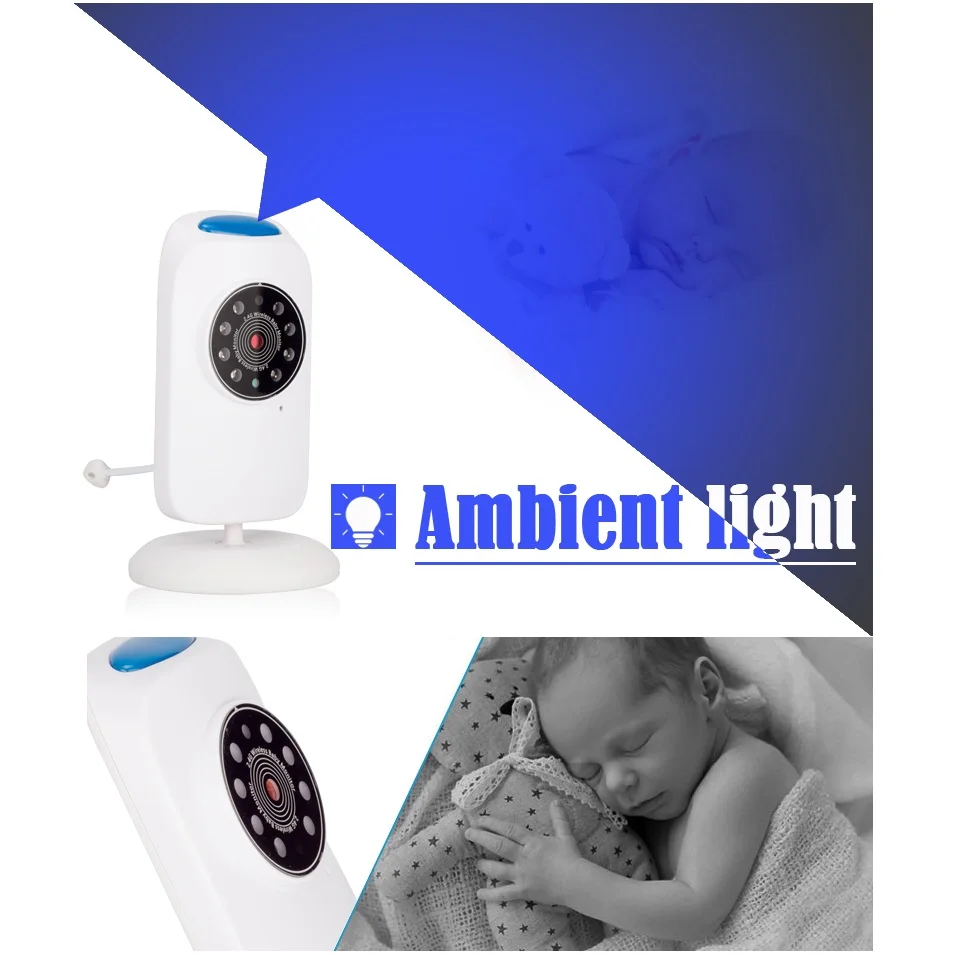 GB103 camara bebe monitor za 2,4 palčni TFT LCD zaslon, IR Svetloba Night Vision nadzorovanja Temperature Lullabies VOX način