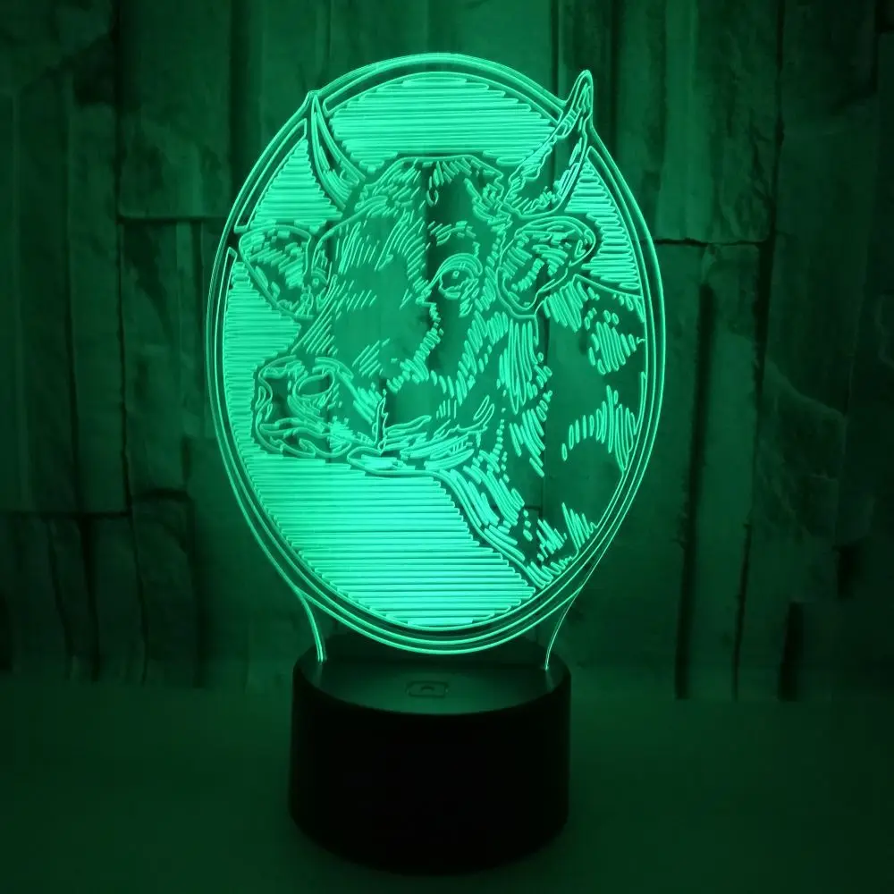 Novo Goveda 3d Lučka Pisane na Dotik In Daljinsko upravljanje 3d svetlobe Darilo Ustvarjalno Prilagoditev 3D Mala Namizna Svetilka