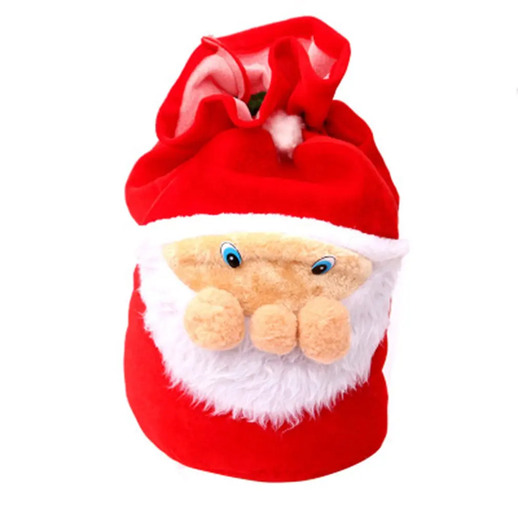 2021 Božični Okraski Santa Claus Visoke zmogljivosti Vrečko Žamet Oprtnik Flannelette starca Obraz Darilne Vrečke