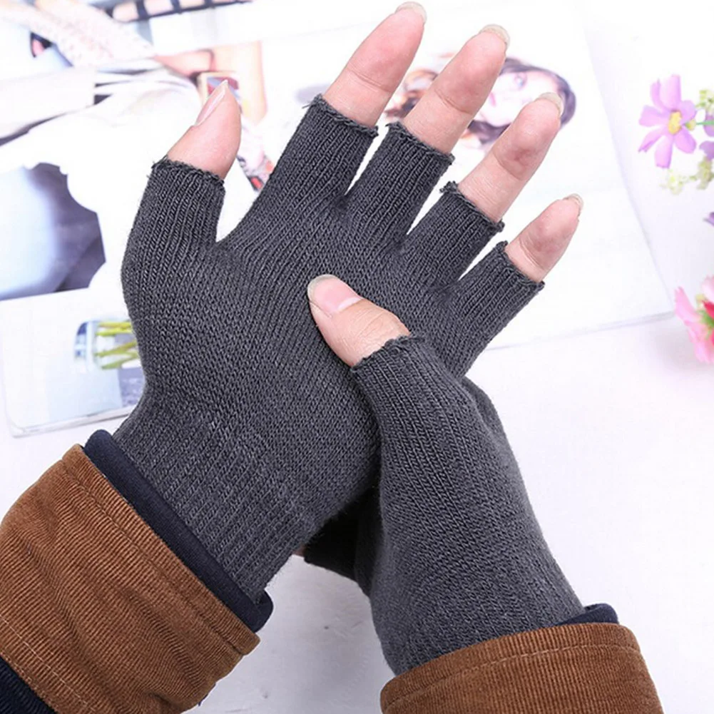 Vroče Prodanih Novih Poceni Unisex Pleteni, Stretch Elastična Toplo Pol Prsta Fingerless Rokavice Moški Ženske rokavice za Zimske Tople Rokavice