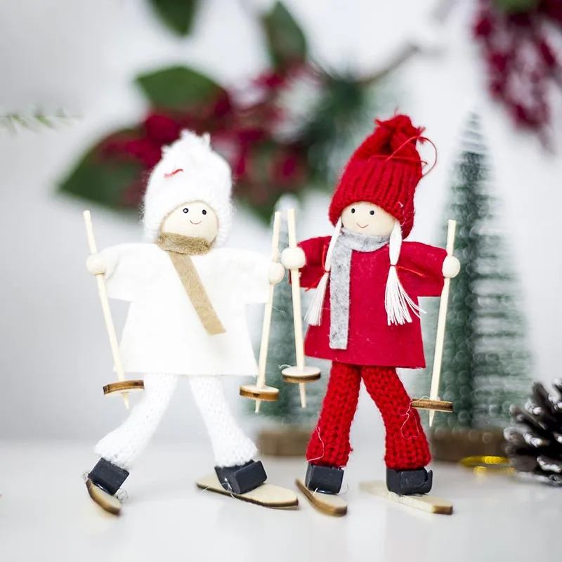 K-STAR Otroci GiftCreative Kawaii Božič Angel Girl Smučarskih Obesek Christmas Tree Okraski Za Dom Božič Srčkan Lutka Dekoracijo