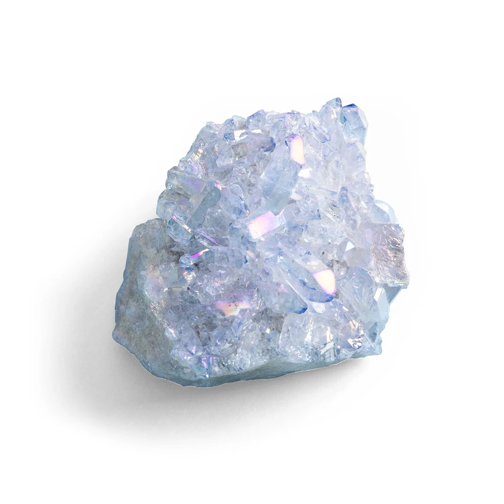 1PC 75-120g Naravnih Ametist Raw Bela Modra Kristal Platting Quartz Crystal Mineralnih Gruče Materiala Dekoracijo