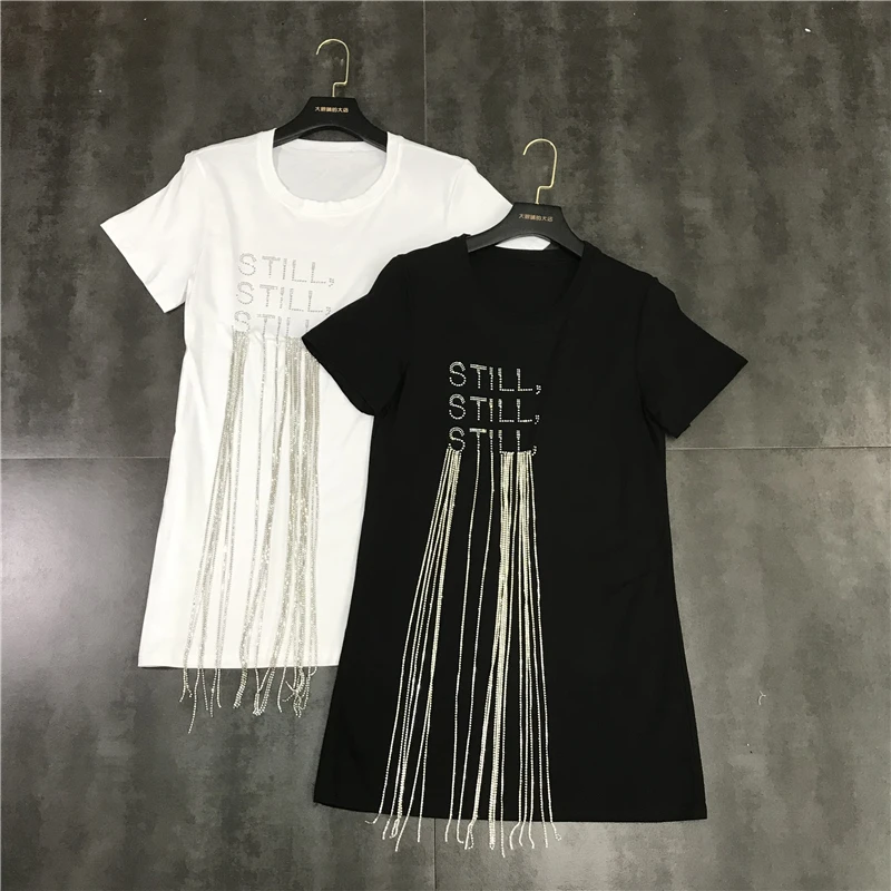 Nova Abeceda Vode Diamond Baitao Srednje dolg T shirt Ženski Trend