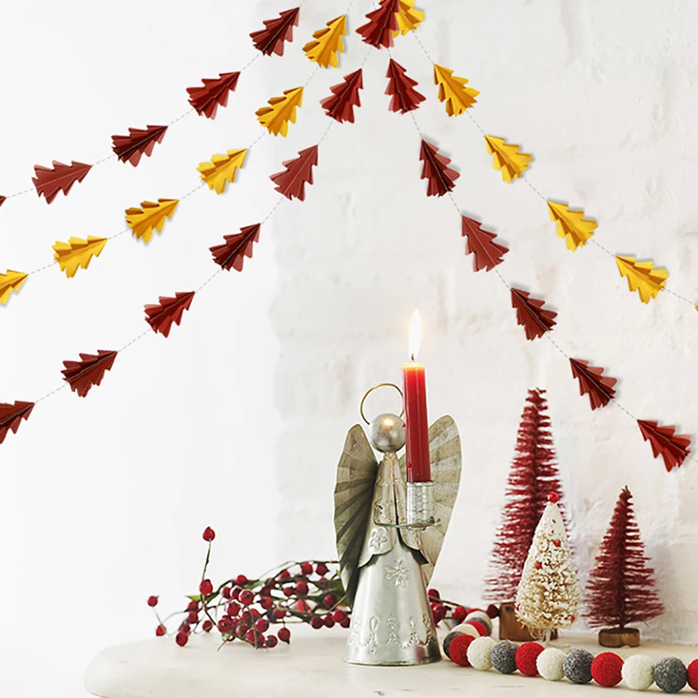 2m Mini 3D Božično Drevo Papirja Visi Garland Ornament Poroka Stranka Dekor