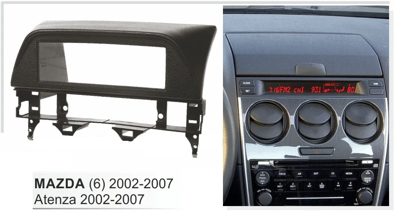 Eno Din avtoradia Facia za Mazda 6 Atenza 2002-2007 Stereo Fascijo DVD Plošči Dash Kit Trim Plošči Konzole Adapter