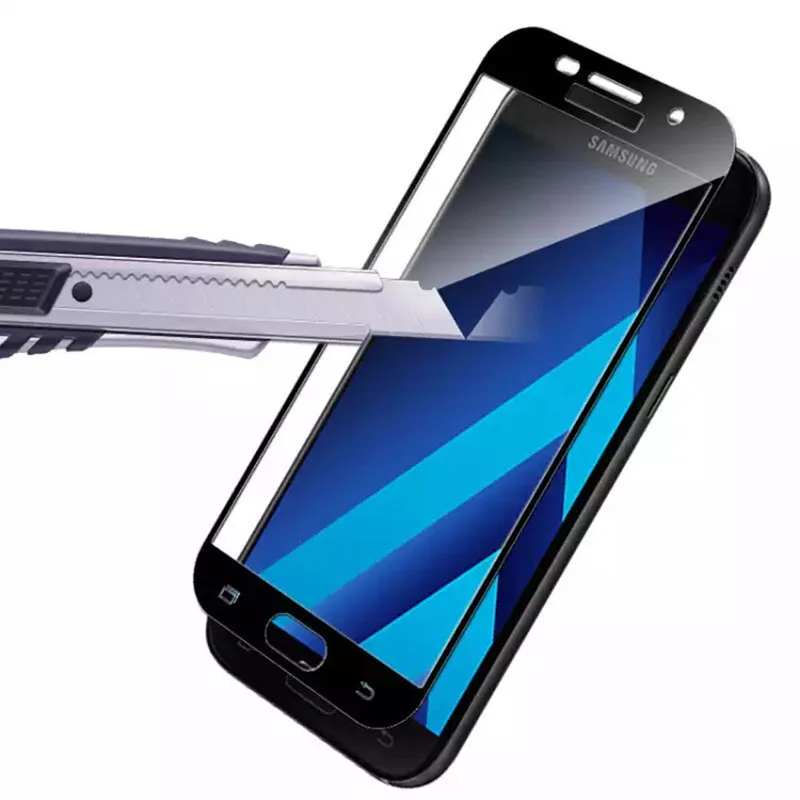 3d Polno Kritje Zaščitno Steklo Za Samsung Galaxy a3 2017 Screen Protector Film Kaljeno Glas O Telefonu Coque Vrečko 4.7 Globalno