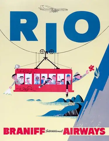 RIO BRANIFF AIRWAYS Krajine Travel Tour Plakat Vintage Retro Platno Slikarstvo DIY Stenske Nalepke Domov Plakati Umetnosti Bar Dekor
