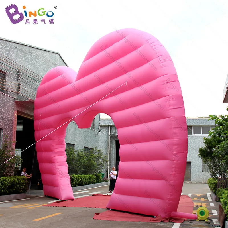 Po meri 12X7 metrov valentines hladnozračni baloni srce arch promocijske roza srce airblown vratni lok) se vrednoti z motorjem igrače